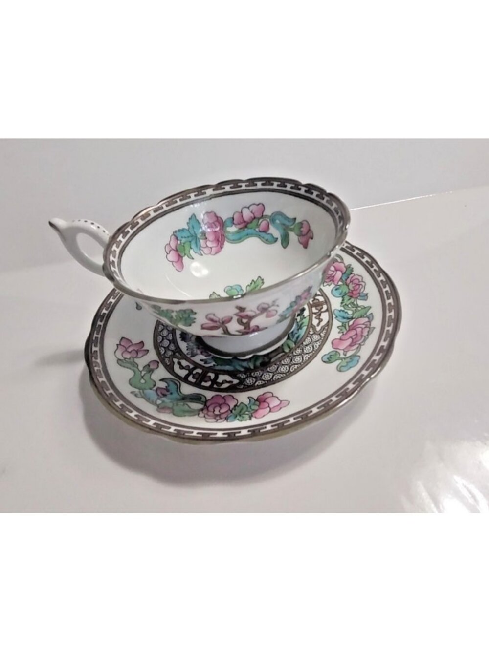 Vintage Coalport England Cup & saucer Set Indian Tree 1960's